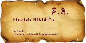 Pinzich Miklós névjegykártya